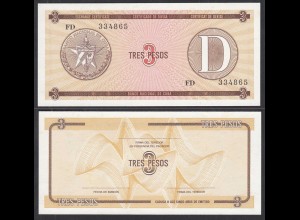 Kuba - Cuba 3 Peso Foreign Exchange Certificates FD 1985 Pick FX2 UNC (1)