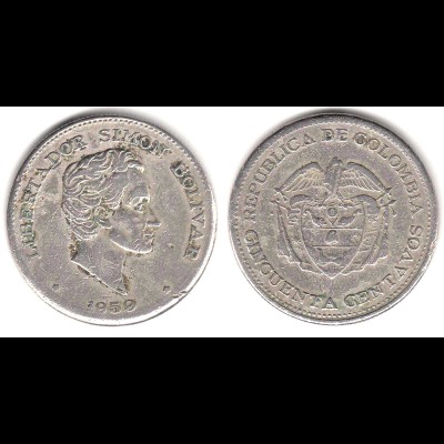 KOLUMBIEN - COLOMBIA 50 Centavos Münze 1959 (29994