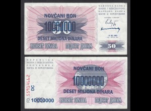 BOSNIEN - HERZEGOWINA - 10-Million Dinara 10.11.1993 Pick 36 XF- (2-) (32245