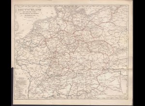 Deutschland Karte Übersicht der Eisenbahnen Hauptstrassen + anliegende Länder