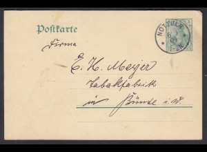 NOTTULN 1909 Postkarte mit Tabakbestellung nach BÜNDE (32257