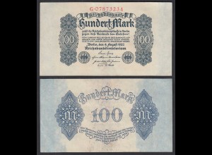 Ro 72 Reichsbanknote 100 Mark 1922 Pick 75 Serie G XF (2) (32274