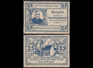 Bad Wörishofen 25 Pfennig NOTGELD Gutschein 1921 Hundertjahrfeier Kneipp (32291