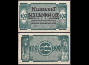 Bottrop-Gladbeck u. Osterfeld 100 Millionen Mark NOTGELD Gutschein 1923 (32306