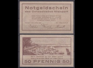 Niendorf 50 Pfennig NOTGELD Gutschein 1921 (32313
