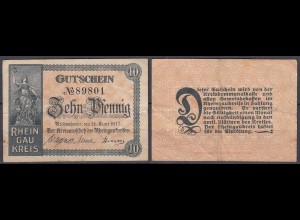 10 Pfennig 1917 Rüdesheim Notgeld Gutschein (32314