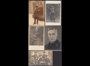 5 Stück Soldaten-Fotos 1. Weltkrieg Kappen Uniform etc.. bitte ansehen (32345