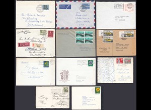 SCHWEIZ - SWITZERLAND 11 Stück ältere Briefe/Karten meist 50er Jahre (32353