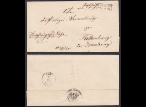 ca.1850 PRENZLAU R2 Umschlag nach FALKENBURG bei Dramburg (32420