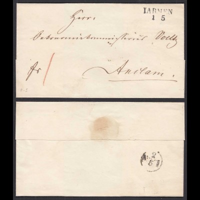 ca.1825 JARMEN L2 Umschlag nach Anclam (32421