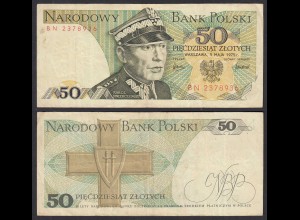 Polen - Poland 50 Zloty Banknote 1975 Pick 142a F+ (4+) Serie BN (32363