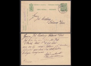 Luxemburg - Luxembourg 5 Cent Ganzsachen Postkarte 1911 gelaufen (32432