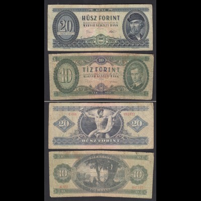 UNGARN - HUNGARY 10 Forint 1989 + 20 Forint 1975 (32433