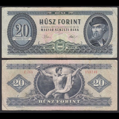 UNGARN - HUNGARY 20 Forint 1975 VF (3) Pick 169f (32434