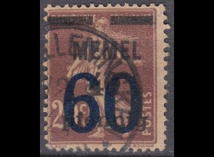 Memel 1921 Mi.35 Freimarken mit Aufdruck 60 auf 40 a 20 gestempelt used (70481