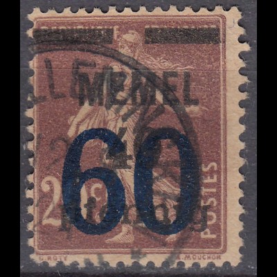 Memel 1921 Mi.35 Freimarken mit Aufdruck 60 auf 40 a 20 gestempelt used (70481