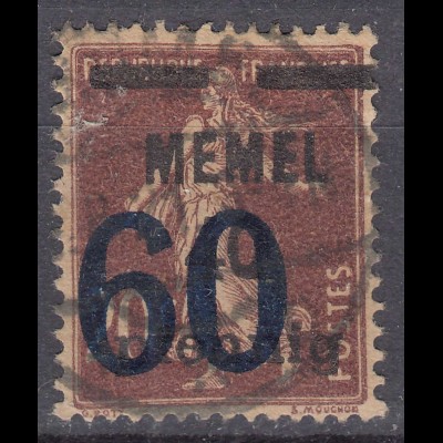 Memel 1921 Mi.35 Freimarken mit Aufdruck 60 auf 40 a 20 gestempelt used (70482