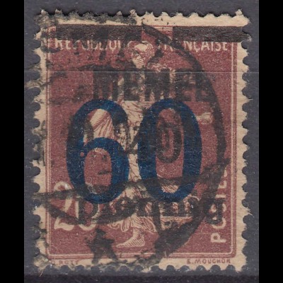 Memel 1921 Mi.35 Freimarken mit Aufdruck 60 auf 40 a 20 gestempelt used (70484