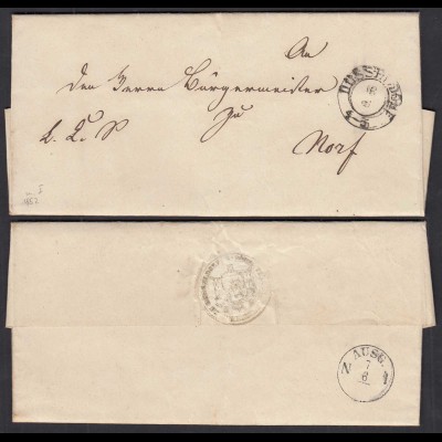1852 DÜSSELDORF alter Brief mit Inhalt nach NORF (32475