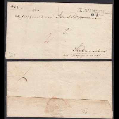 ca. um 1832 NEUHALDENSLEBEN L2 schöner alter Umschlag (32479
