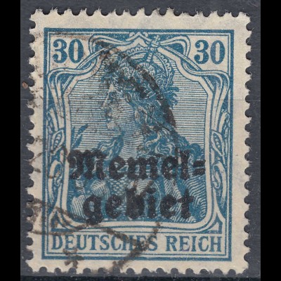 Memel 1920 Mi. 15 Freimarken mit Aufdruck 30 Pf. gestempelt used (70499