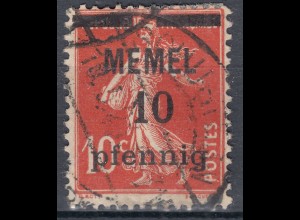Memel 1920 Mi. 19 Freimarken mit Aufdruck 10 Pf.auf 10 C. gestempelt used (70500