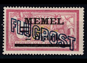 Memel 1921 Mi. 44 Freimarken mit Aufdruck 2 M. Auf 1 Fr. * MH (70504