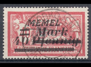 Memel 1922 Mi.119 Freimarken mit Aufdruck 40 M.auf 40 C.gestempelt used (70512