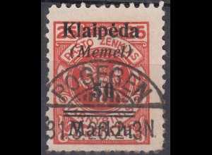 Memel 1923 Mi.131 Freimarken mit Aufdruck 50 M. auf 25 C. gestempelt used (70522