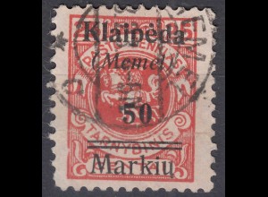 Memel 1923 Mi.131 Freimarken mit Aufdruck 50 M. auf 25 C. gestempelt used (70524