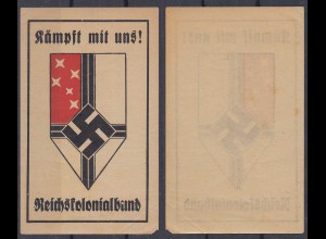 Aufkleber 5,5 x 9 cm "Kämpft mit uns! Reichskolonialbund" gummiert (32508