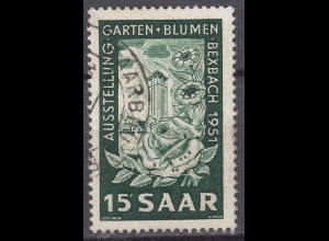 Saarland 1951 Mi. 307 – Ausstellung Garten + Blumen gestempelt used (70548