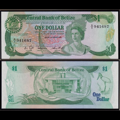 Belize - 1 Dollar Banknote 1.1.1986 Pick 46b UNC (1) (d109