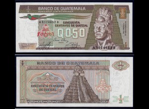 GUATEMALA 0,50 Quetzal Banknote 1985 Pick 65 Sign. 29 UNC (1) (d131