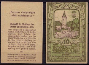 Österreich - Austria - 10 Heller Waidhofen 1920 Notgeld 2. Auflage (d260