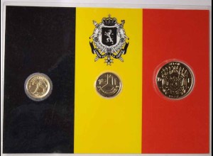 Belgien - Belgium 10 Francs/1972 1 Francs/1990 25 Centimes/1973 stgl. (d552