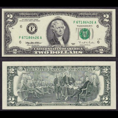 USA 2 $ Banknote aus 1995 Pick 497 UNC (1) (d691