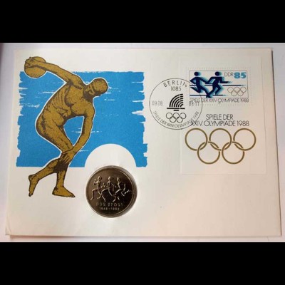 DDR 10 Mark Numisbrief 1988 XXIV. Spiele der Olympiade (n14