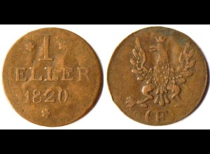 Frankfurt Altdeutsche Staaten 1 Heller 1820 ´- F (r1200