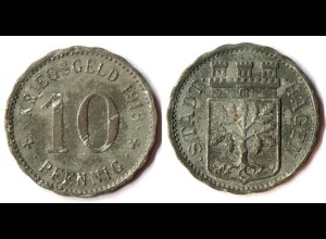 Germany Hagen City 10 Pfennig 1917 Notgeld Kriegsgeld zinc Funck 184.3 (r1091