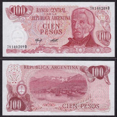 Argentinien - Argentina 100 Pesos UNC (1) 1976-78 Pick 302 (d685