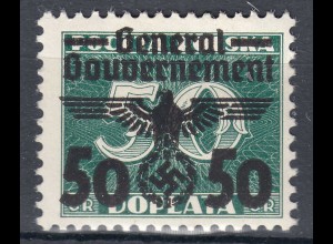 Generalgouvernement 1940 Mi.38 * ungebraucht MH Überdruck 50 auf 50 Gr. (70579