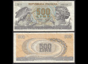 Italien - Italy 500 Lire Banknote 1966 Pick 93a VF- (3-) (32641