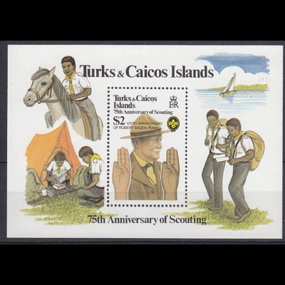 Turks + Caicos Pfadfinder SCOUTS Block 1982 ** (5274