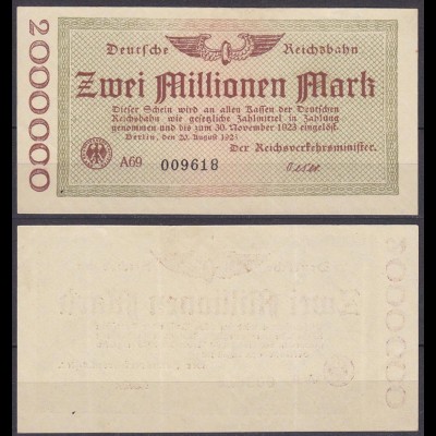 Reichsbahn Berlin 2 Millionen Mark 1923 (10647