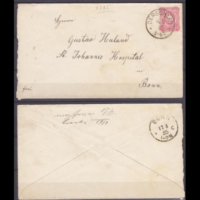 Derschlag nach Bonn Brief 1885 (10824