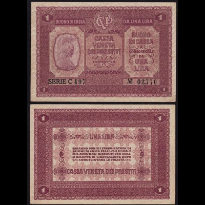 ITALIEN - ITALY 1 Lire Banknote 1918 XF Pick M4 (14509