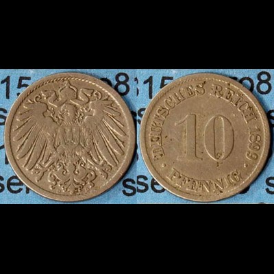 10 Pfennig Kaiserreich EMPIRE 1899 D Jäger 13 (7094