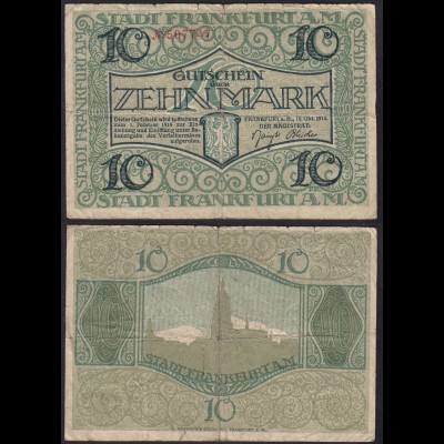 Hessen - Frankfurt 10 Mark Gutschein 1918 Notgeld 507 747 (13812
