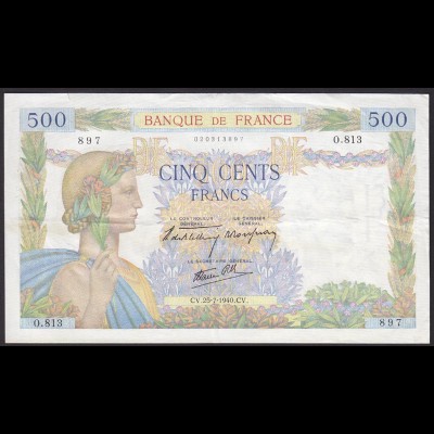 Frankreich - France - 500 Francs Banknote CV.25-7-1940 Pick Nr.95a VF (12342